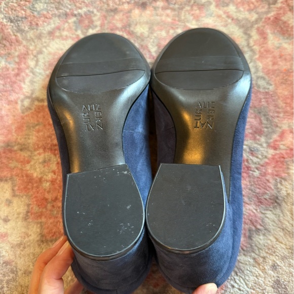 Naturalizer Dany Block Heel Pumps blue suede size 9W - Picture 8 of 12